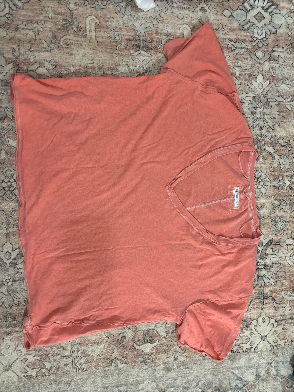 We The Free women's Short Sleeve V-Neck Tee in Coral